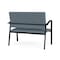Lesro Newport 2 Seat Tandem Seating Metal Frame No Center Arms, Black, RF Serene Upholstery NP1501 - alternate 3